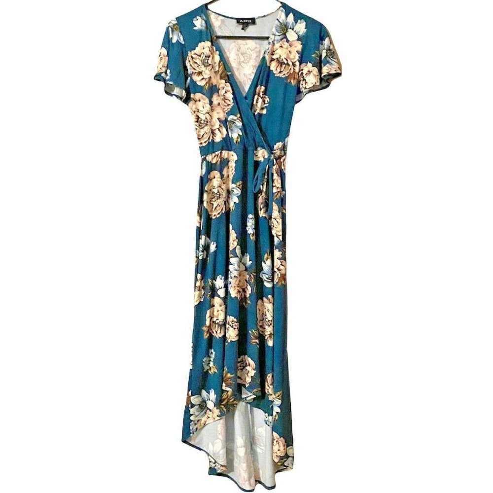 A.Byer Women's Junior's High-Low Faux Wrap Knit Dress  C-A0004